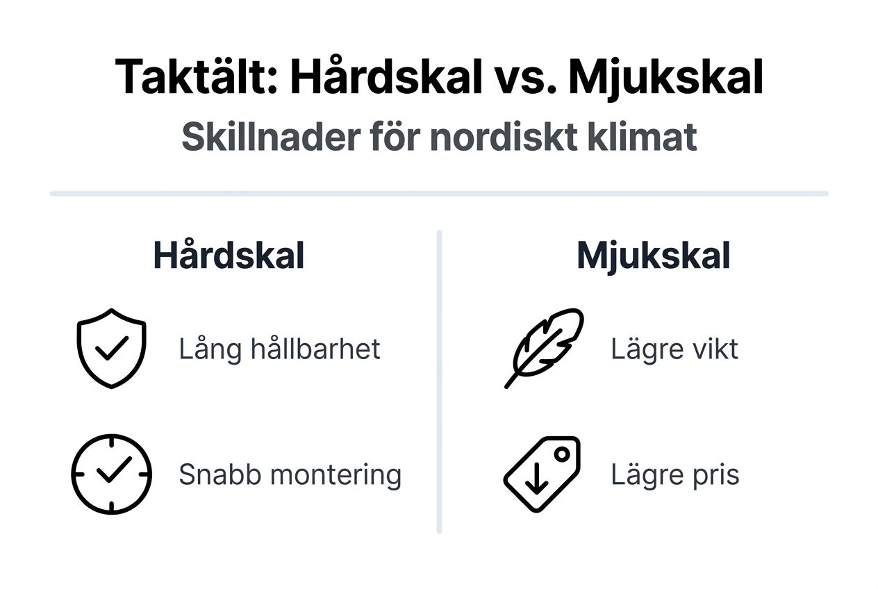 Grafisk översikt: skillnader mellan hårda och mjuka taktält