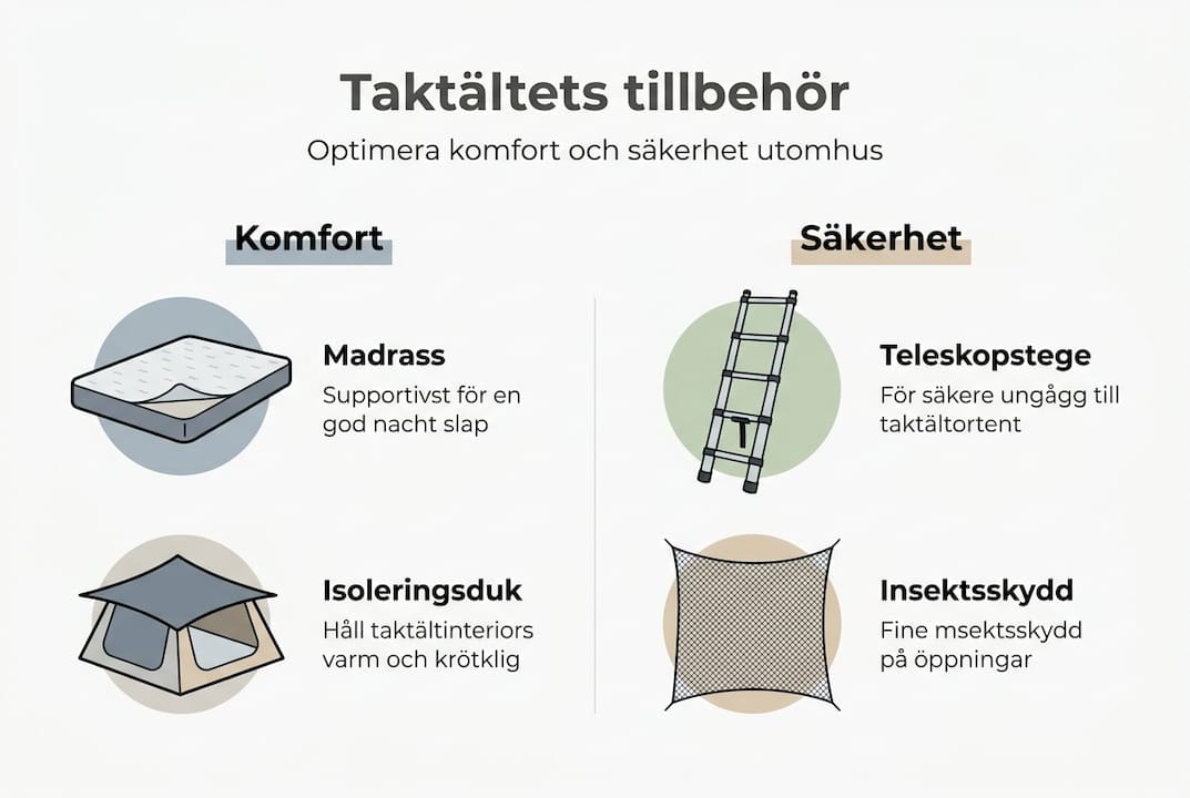 Översikt: praktiska tillbehör och smarta funktioner för ditt taktält