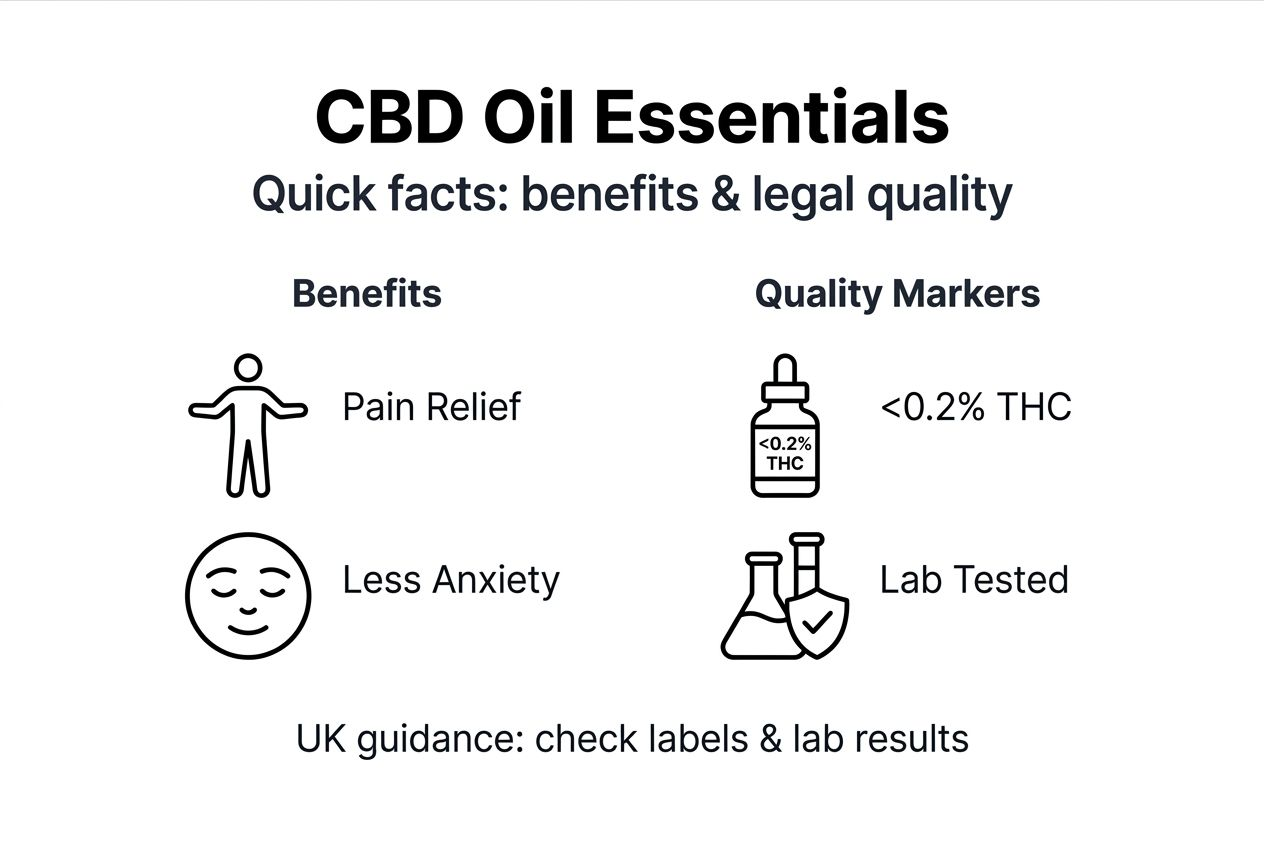 CBD oil benefits and quality infographic