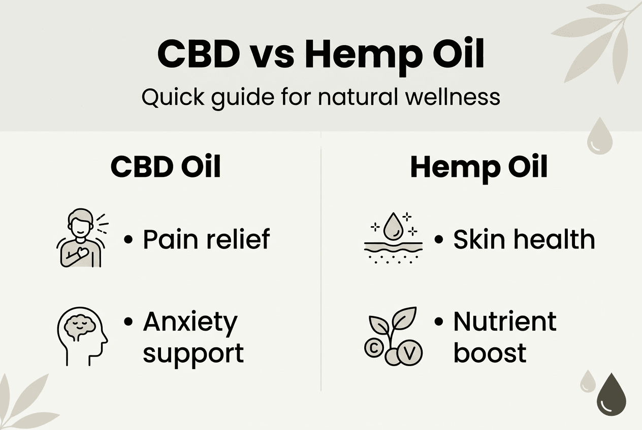 CBD vs hemp oil wellness infographic