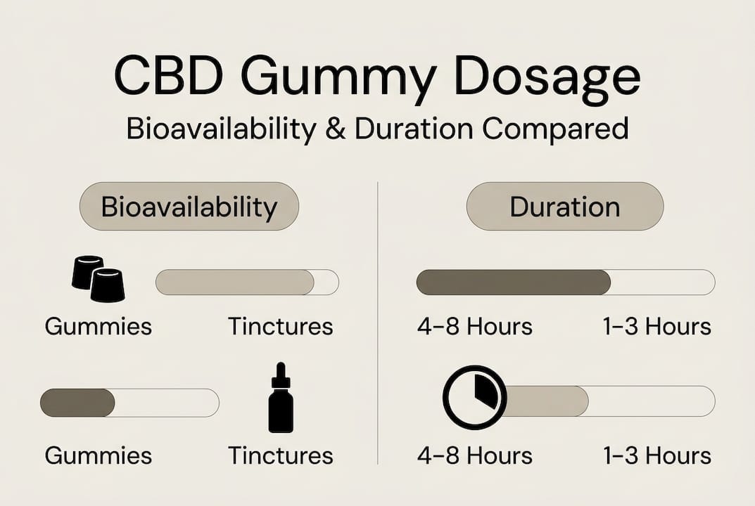 Infographic comparing CBD gummy effects