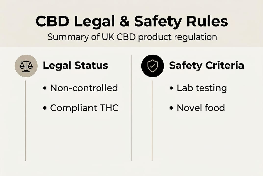 Infographic summarizing UK CBD laws and safety