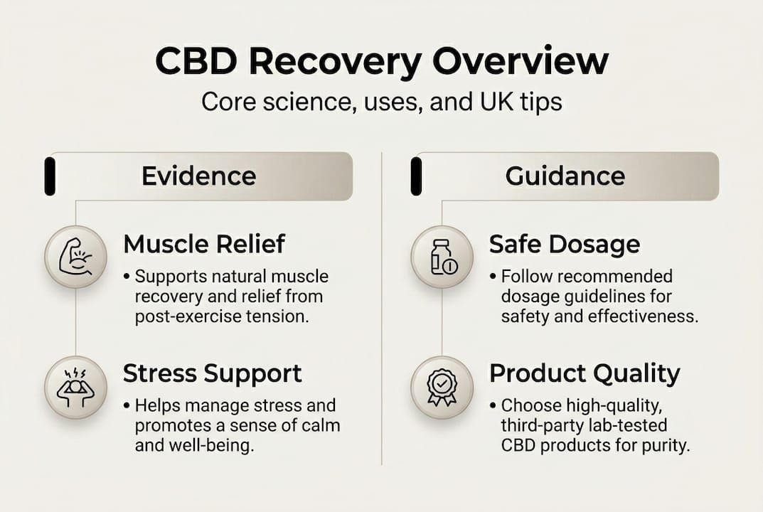 Infographic on CBD recovery benefits and tips