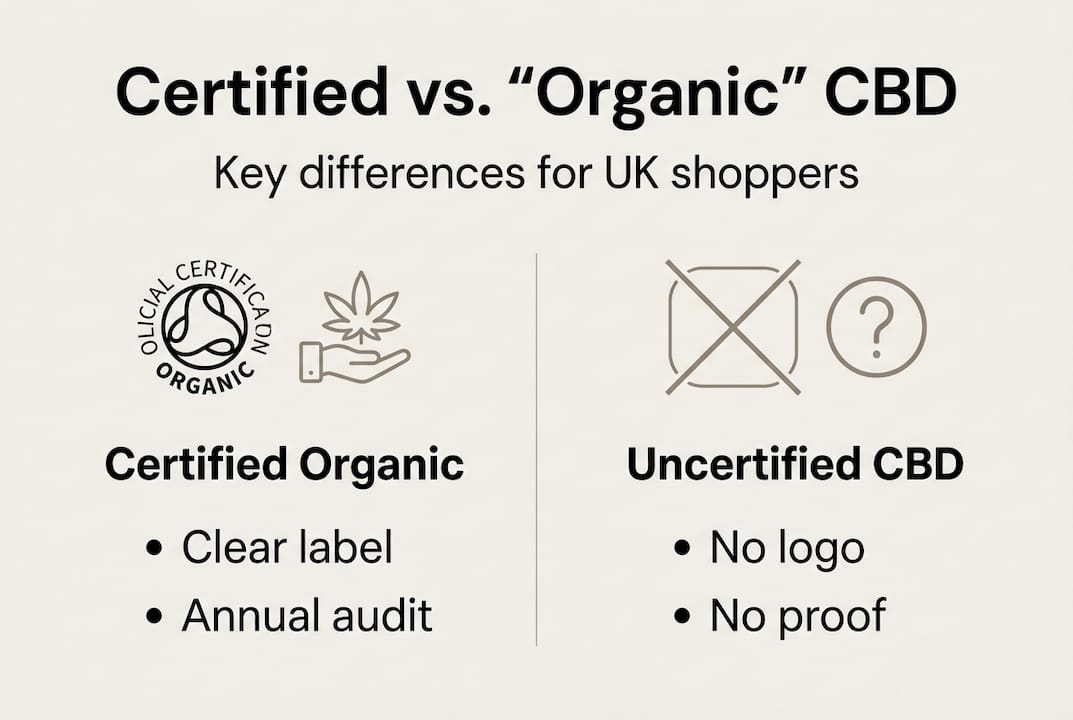 Infographic comparing certified and uncertified CBD