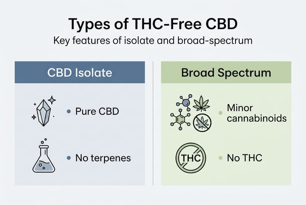 Infographic comparing CBD isolate and broad-spectrum