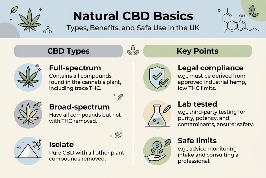 Infographic shows CBD types and safe practices