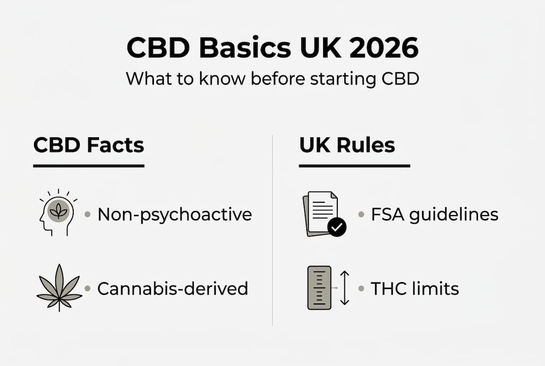 Infographic showing CBD basics and UK rules