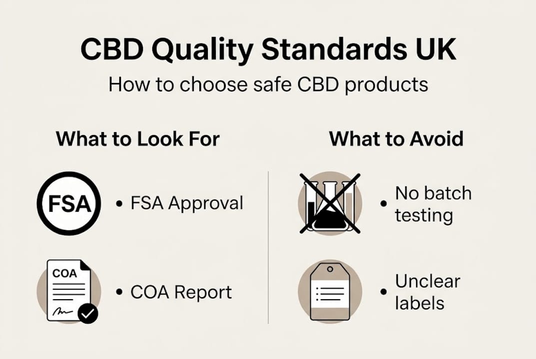 Infographic on UK CBD standards and safe choices