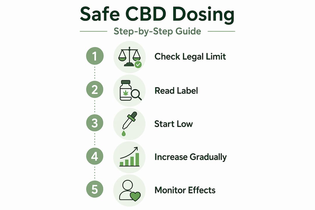 Infographic step-by-step CBD safe dosing guide