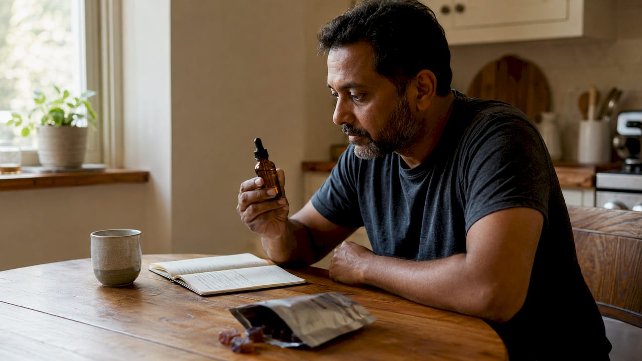 Man resting showing mild CBD side effects signs