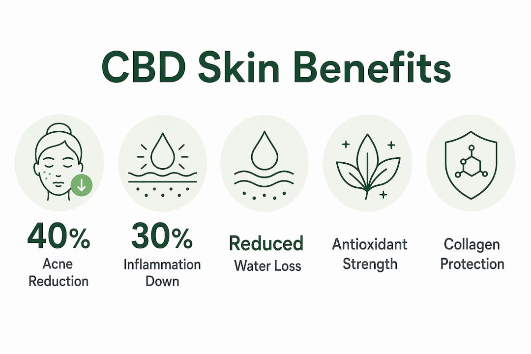 Infographic highlighting key CBD skincare benefits