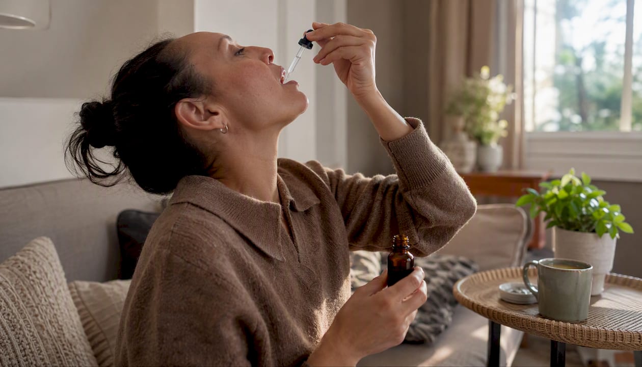 Using CBD oil drops under tongue