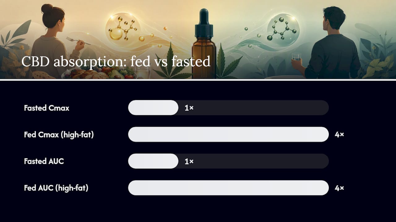 Graph comparing CBD blood levels fed vs fasted