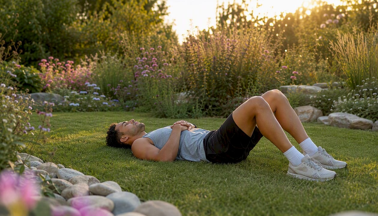 Runner resting for sleep and recovery
