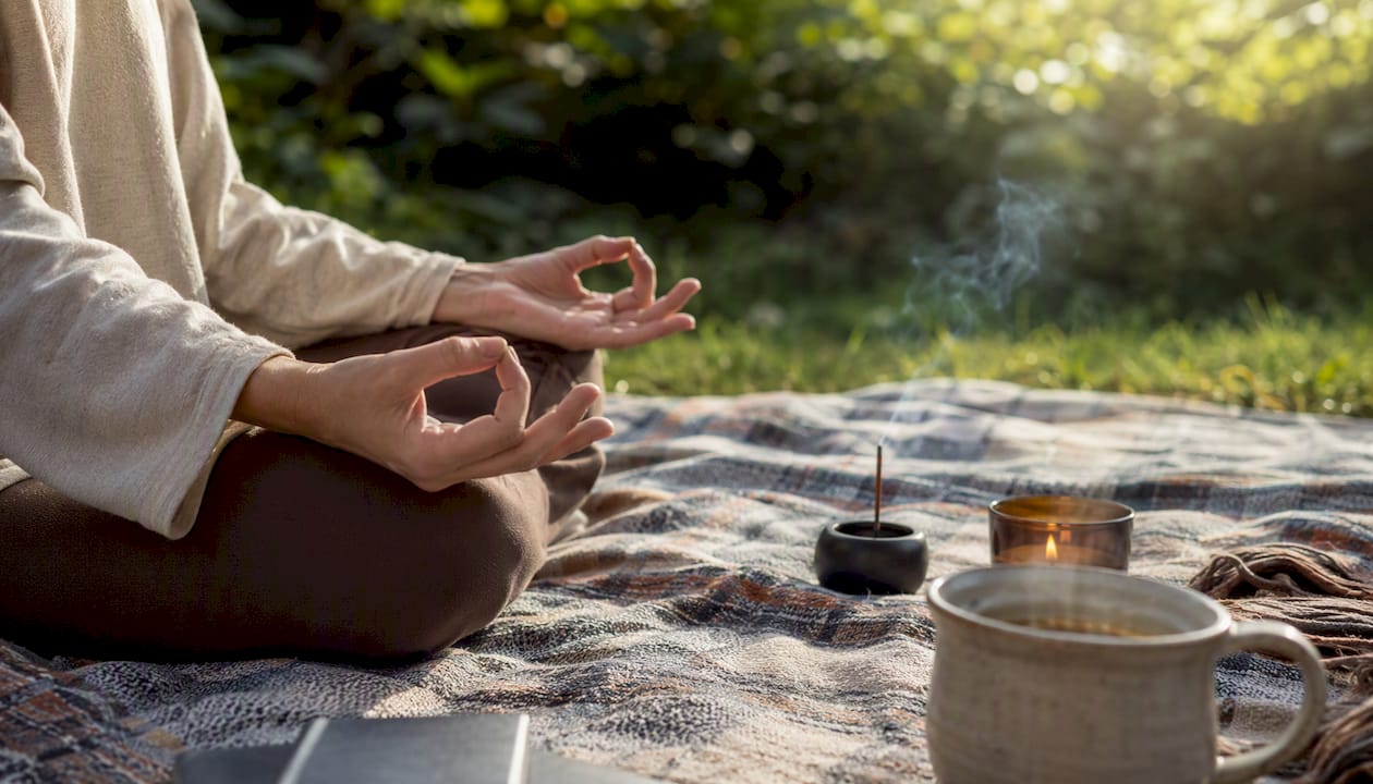 Hands in meditation mudra pose
