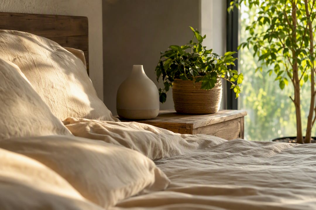 Calm bedroom with natural light for restful sleep