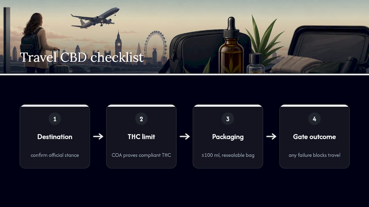 CBD travel compliance checkpoints