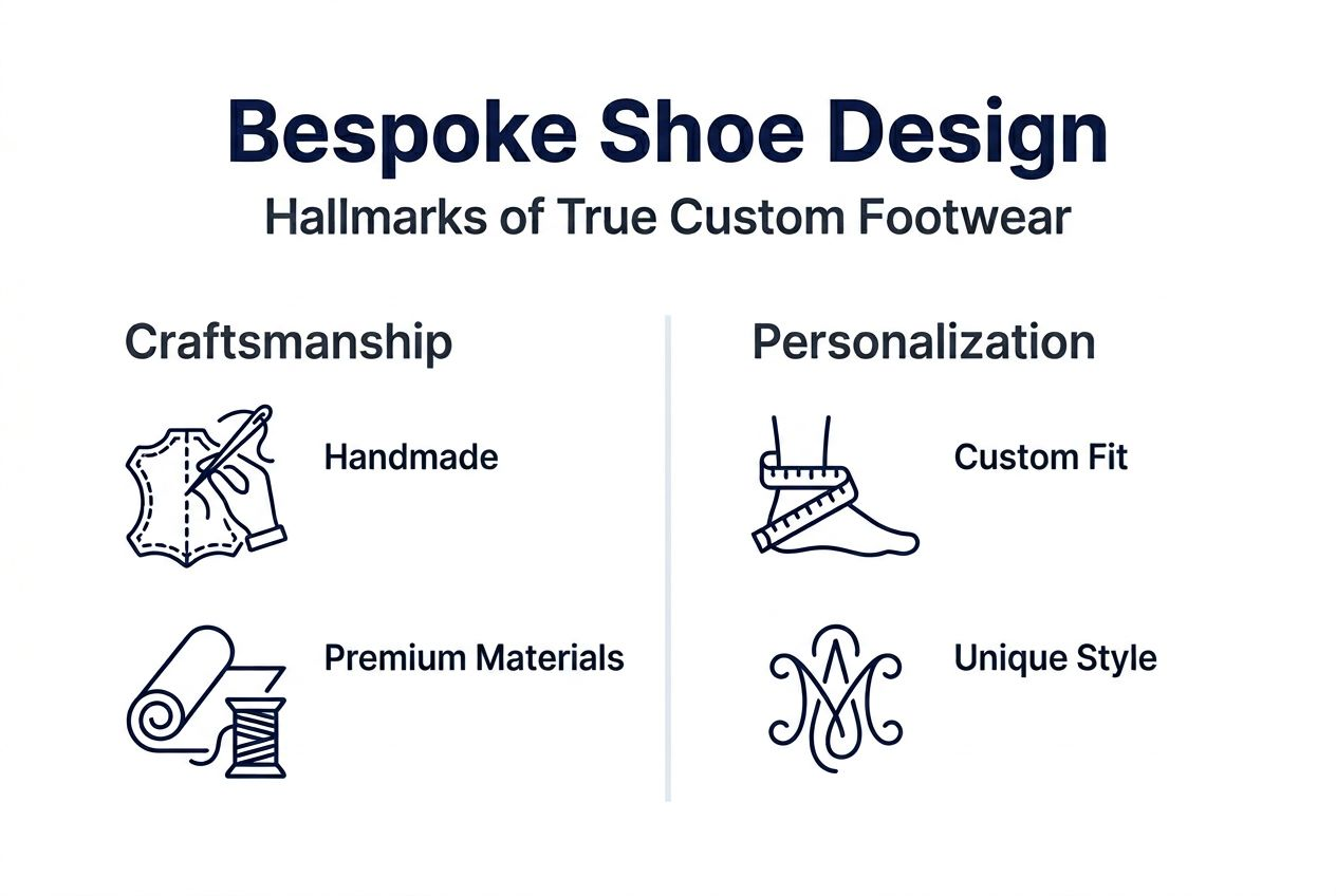 Infographic outlining bespoke shoe design basics