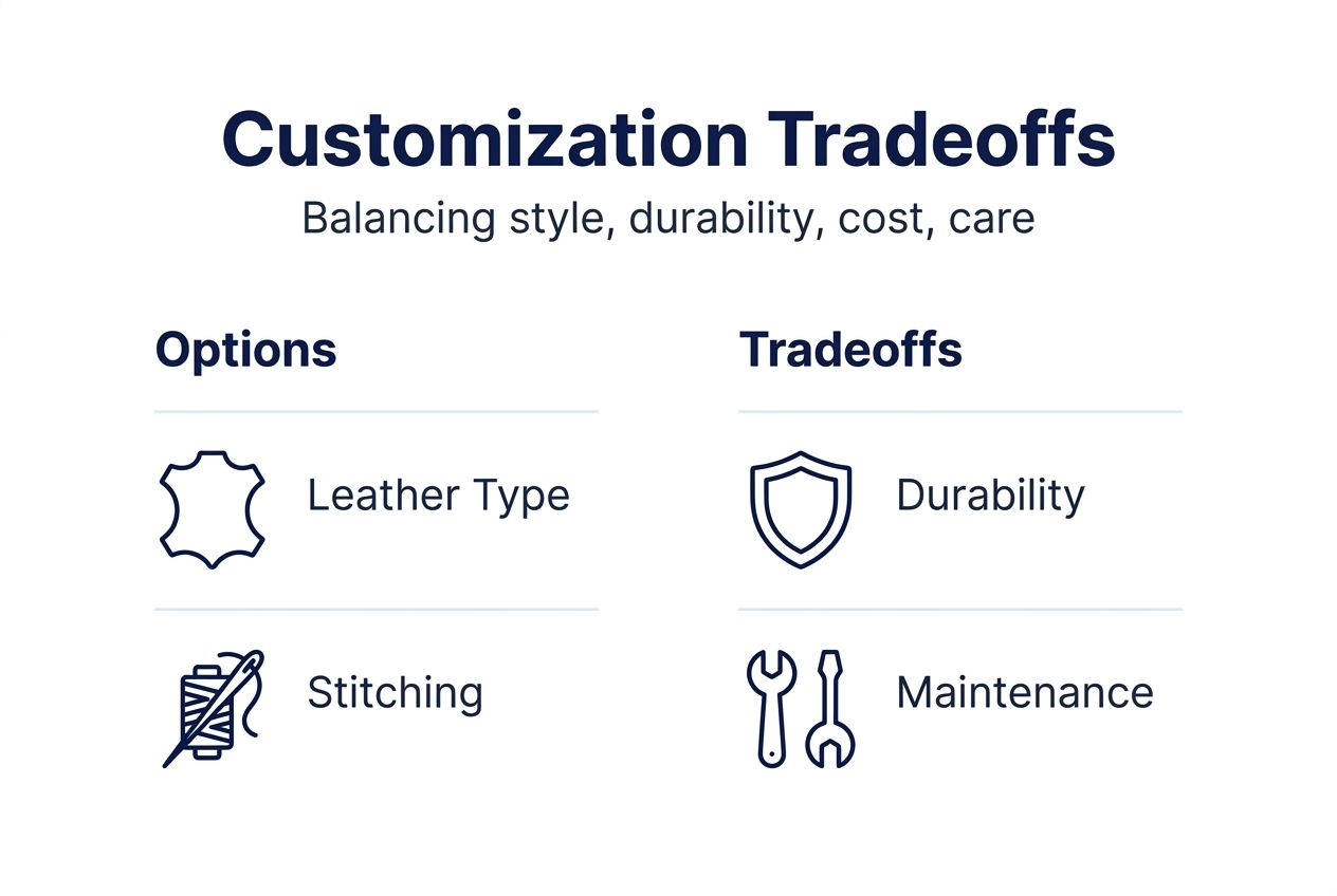 Infographic of formal shoe customization tradeoffs