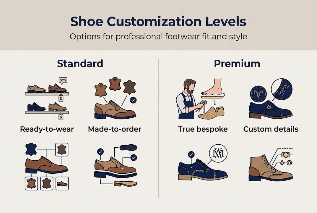 Infographic showing shoe customization options