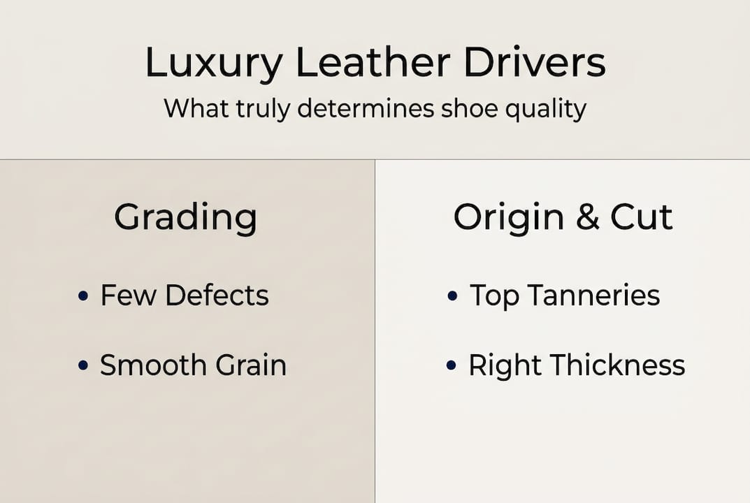 Infographic on luxury shoe material quality