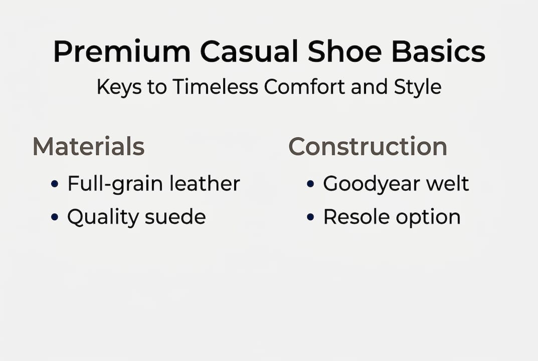 Infographic premium casual shoe essentials keys