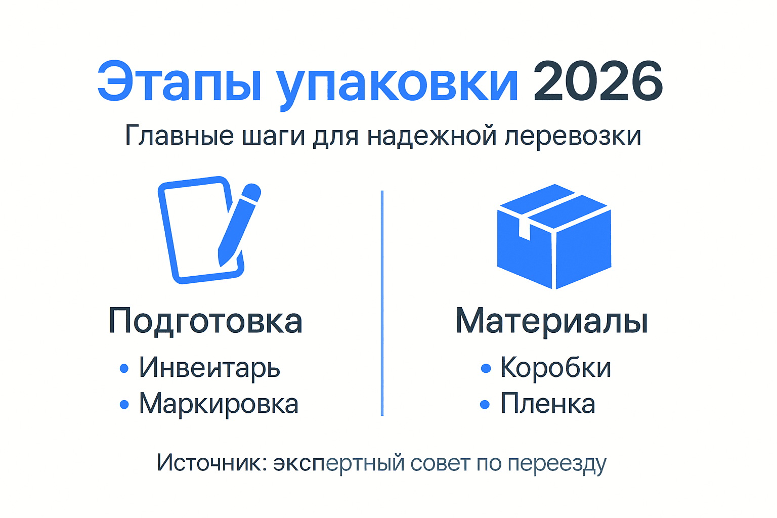 Инфографика: что понадобится для упаковки и пошаговая инструкция