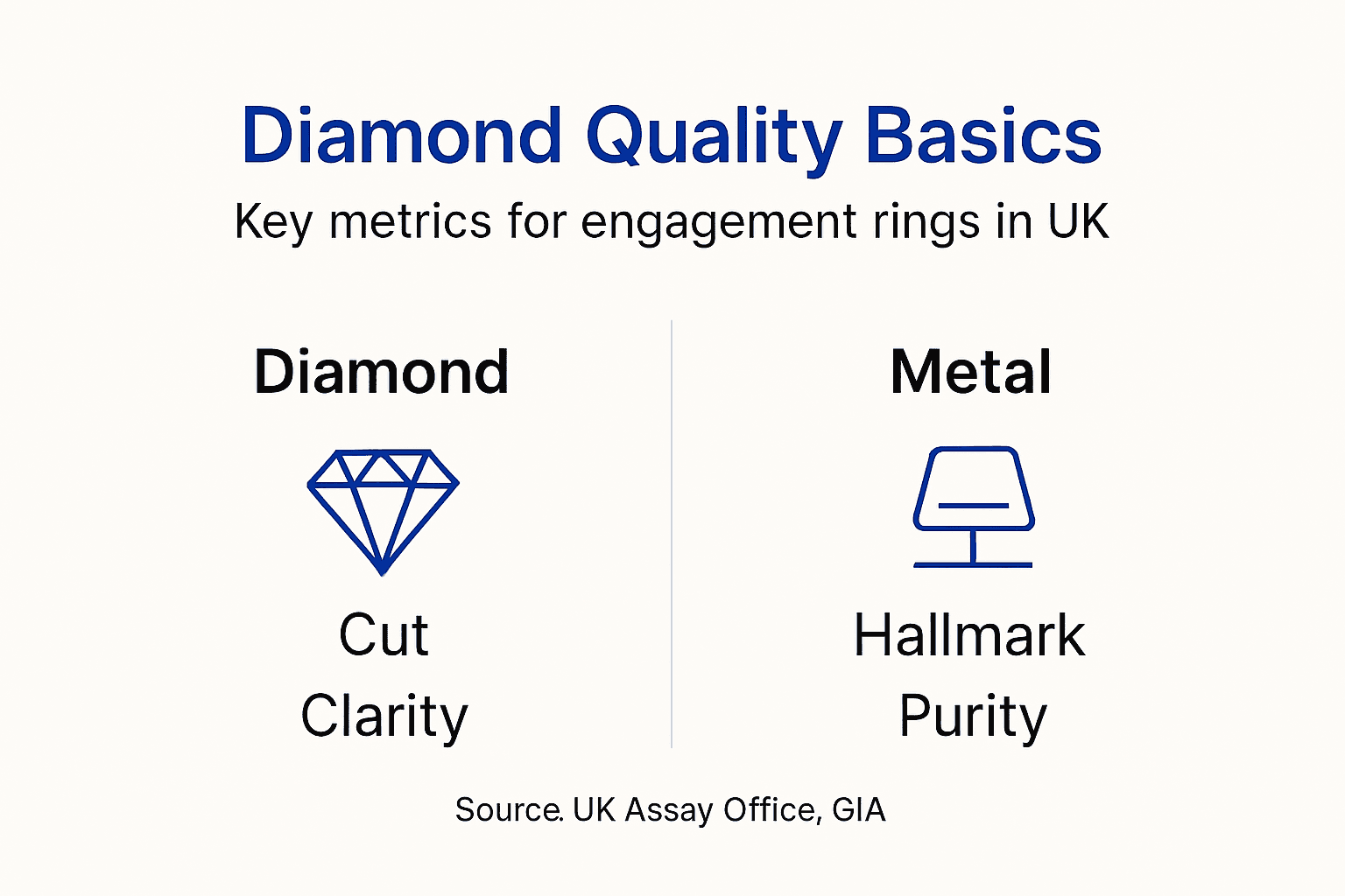 Infographic on diamond and metal quality metrics
