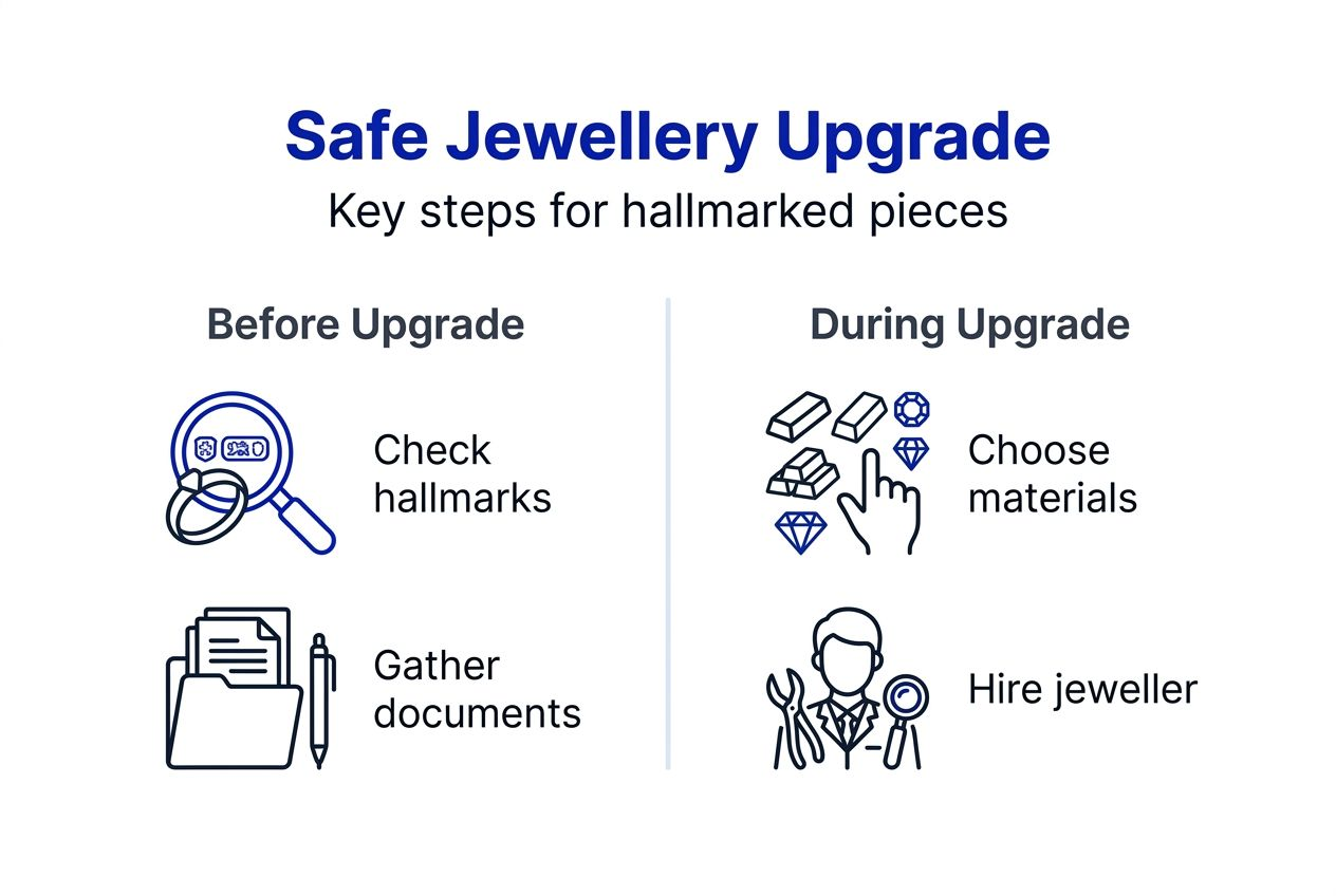 Infographic showing jewellery upgrade key steps