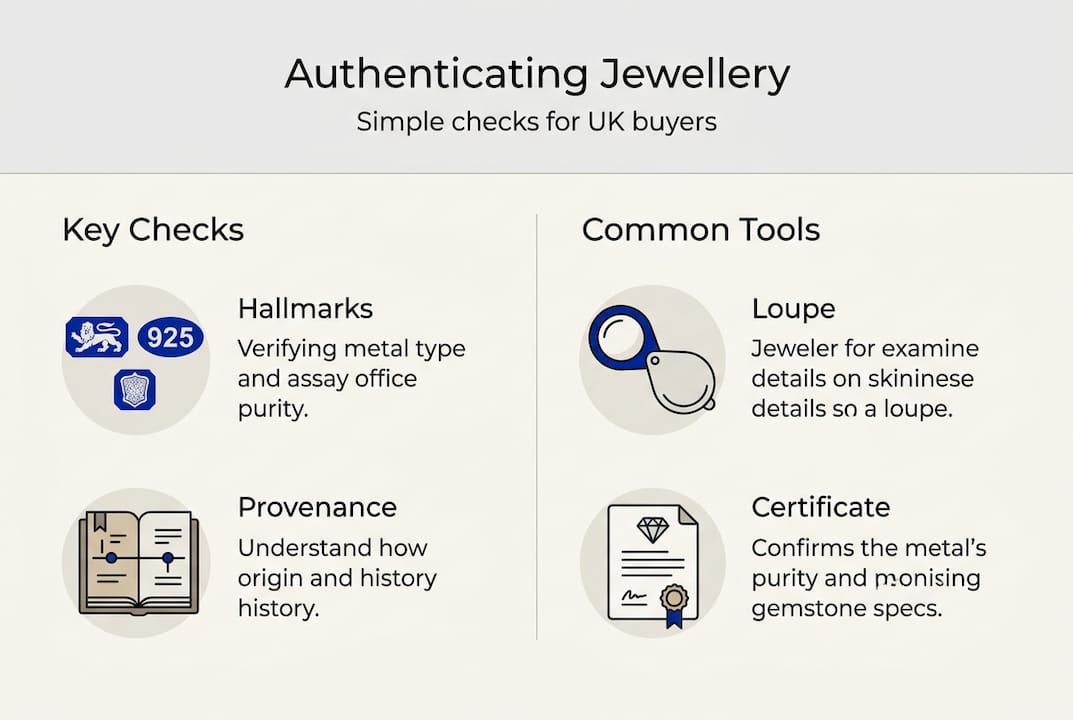 Infographic on authenticating second hand jewellery