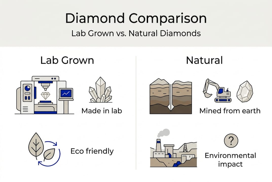 Infographic lab grown versus natural diamonds