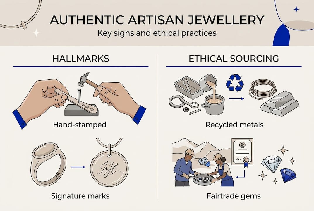 Infographic authentic ethical artisan jewellery at a glance