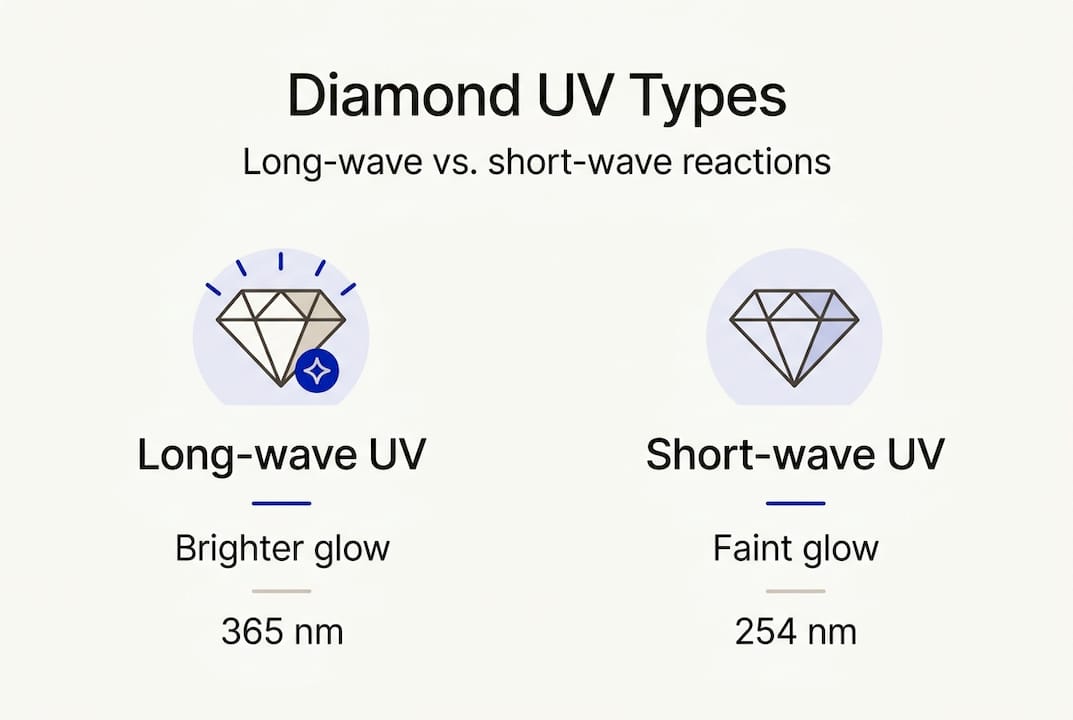 Infographic showing diamond UV types comparison