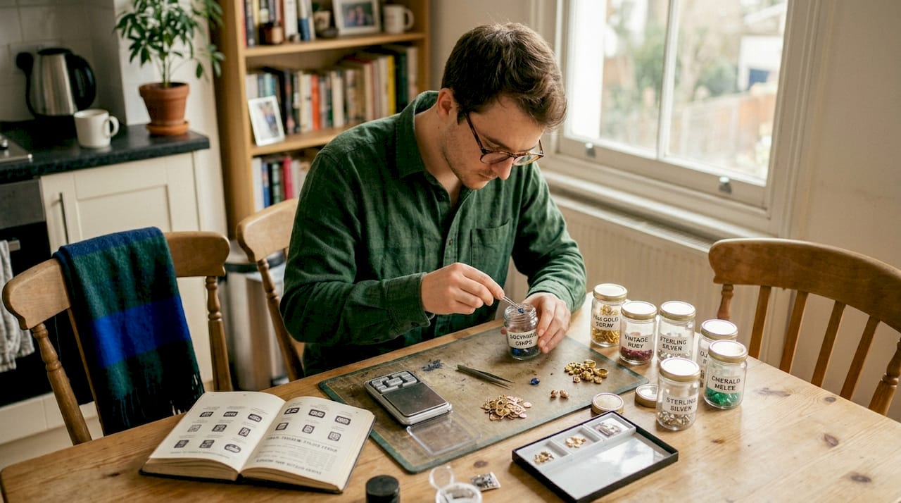 Sorting recycled metals and gemstones at home