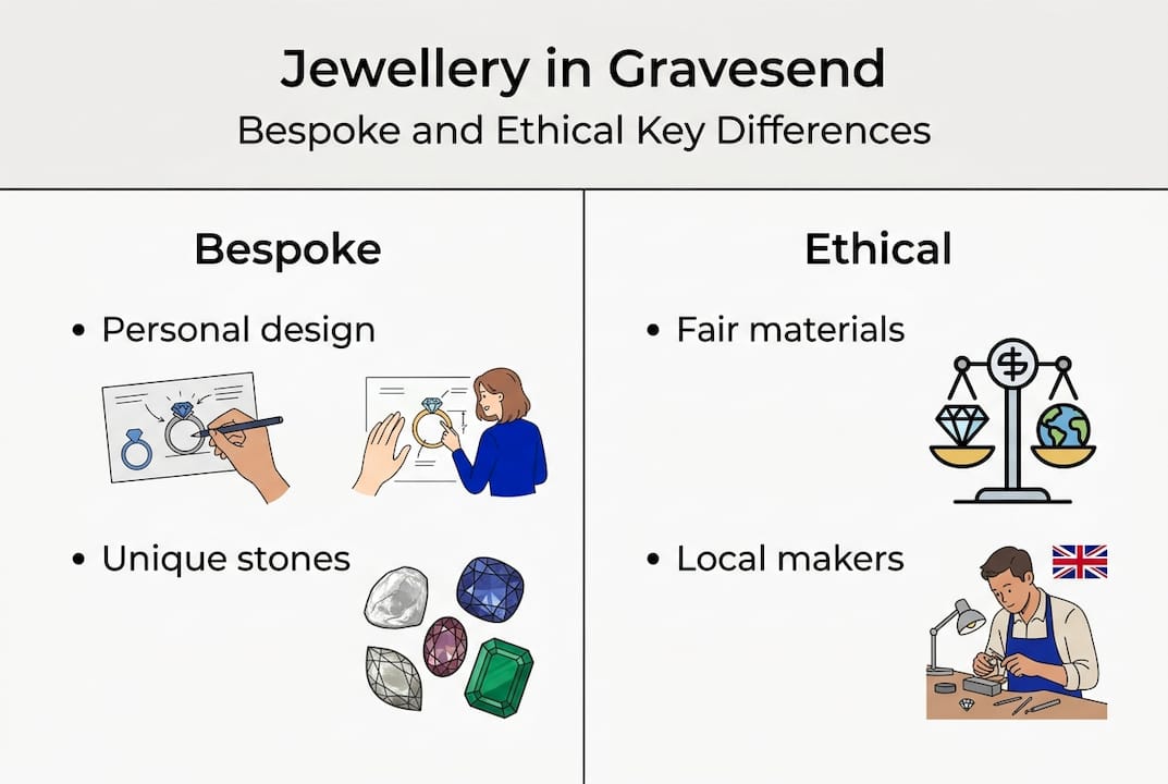 Infographic comparing bespoke and ethical jewellery