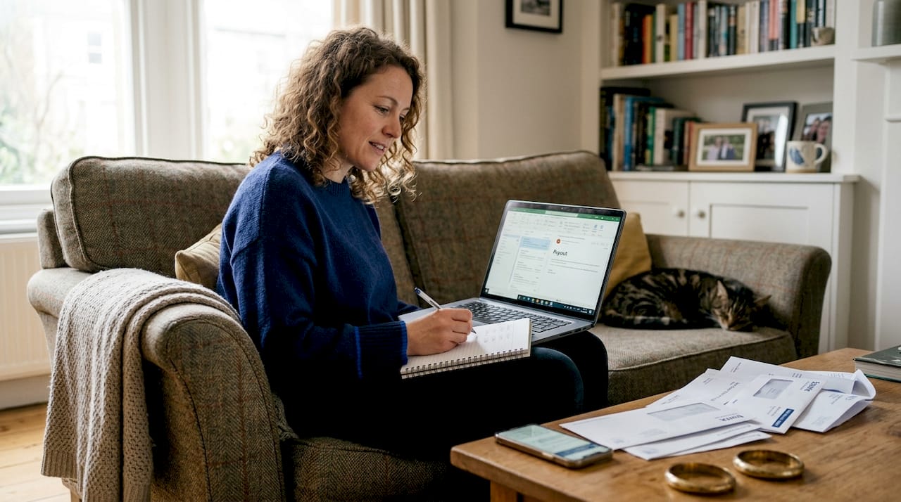 Woman comparing scrap gold offers online