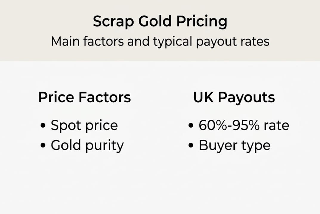 Infographic with key scrap gold pricing factors