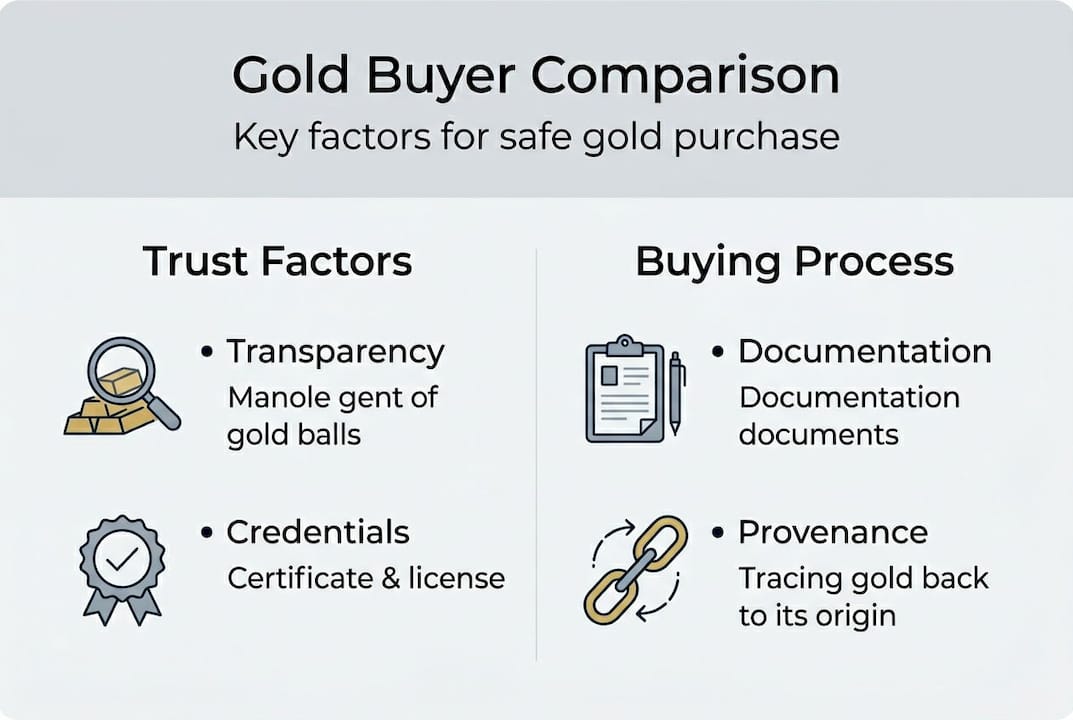 Infographic comparing Kent gold buyers