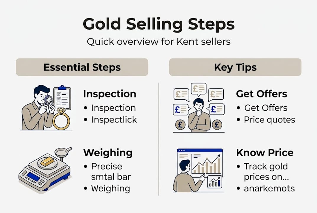 Infographic Kent gold selling steps and tips