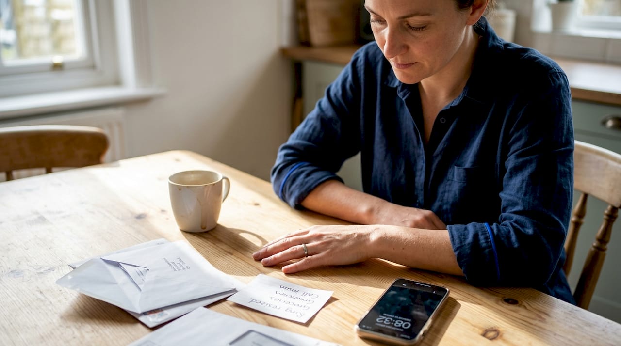 Woman checking resized ring at home table