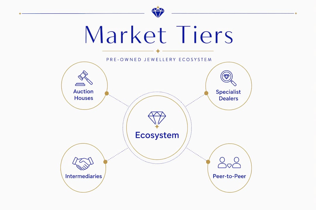 Hierarchy infographic of jewellery market tiers