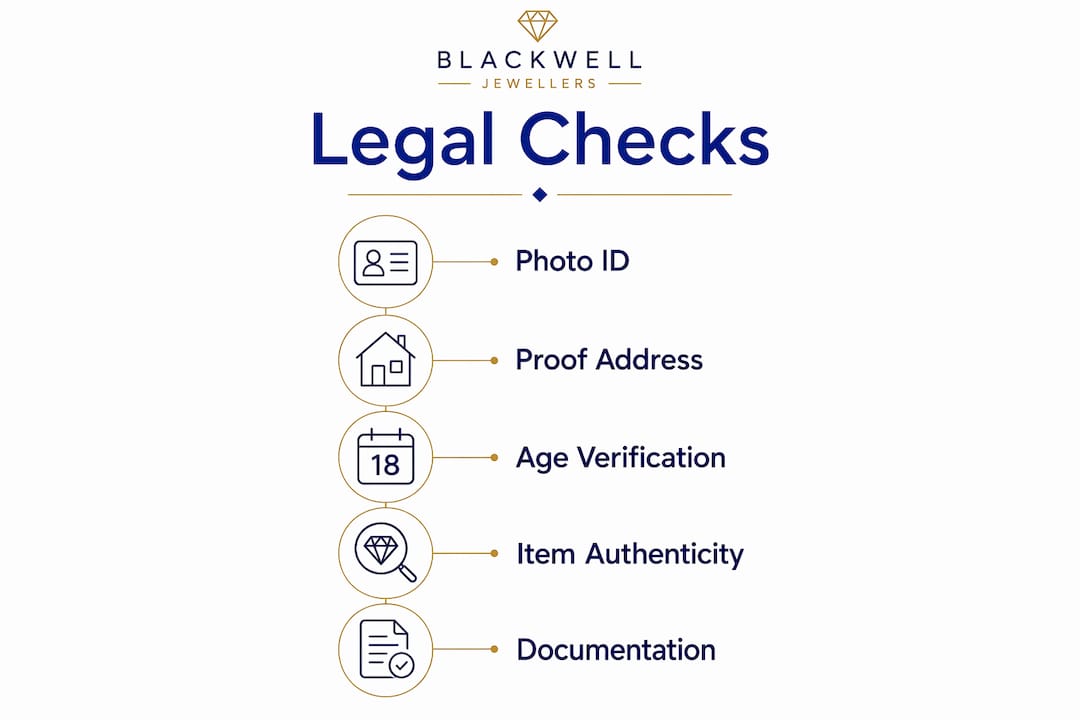 Infographic showing legal KYC check steps for pawnbroking
