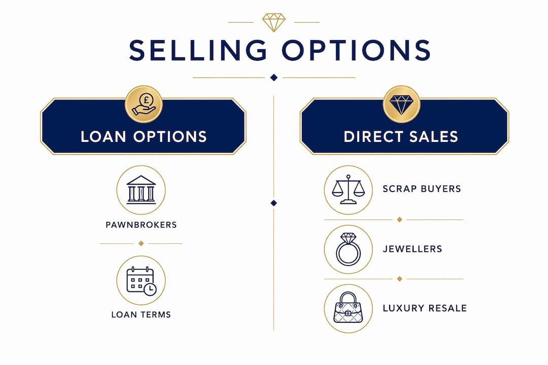 Infographic comparing jewellery selling options