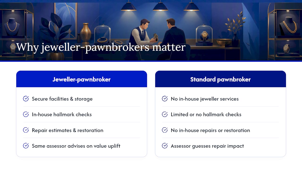 Why a jeweller-pawnbroker makes a real difference — overview diagram