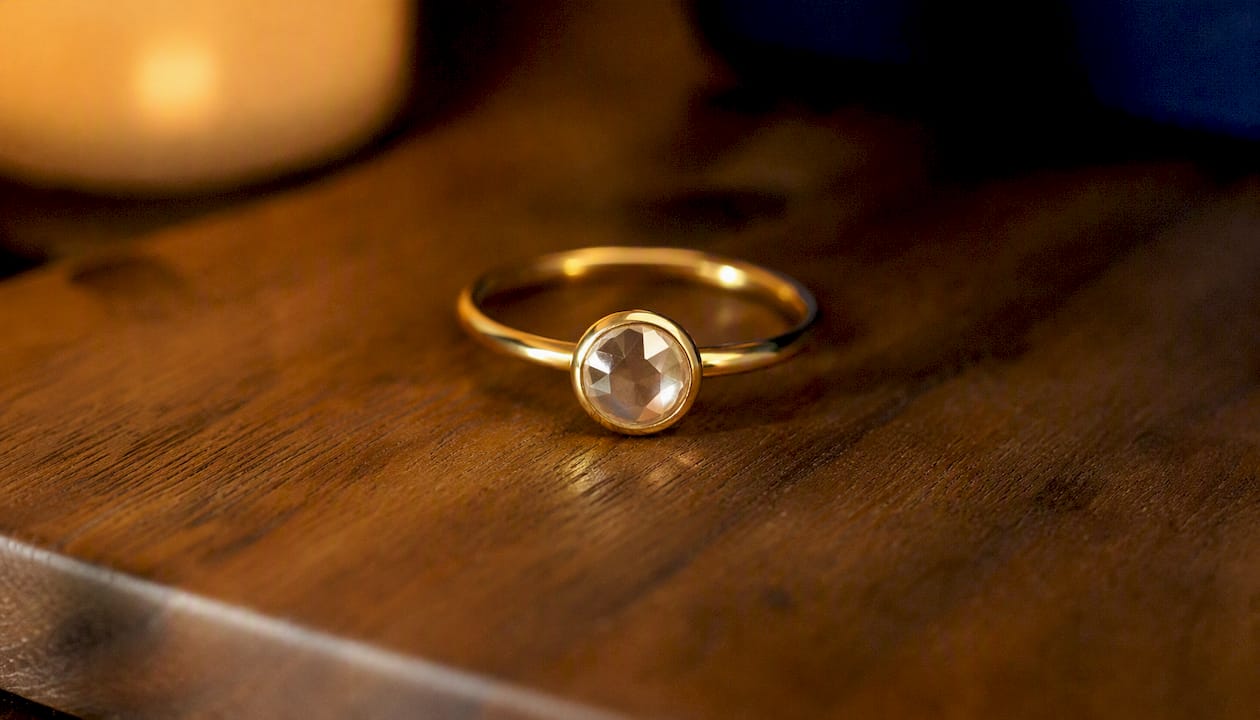 Bezel setting protecting rose cut diamond