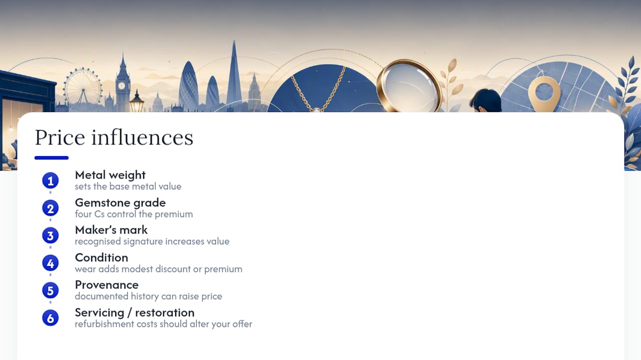 Factors influencing second-hand jewellery prices