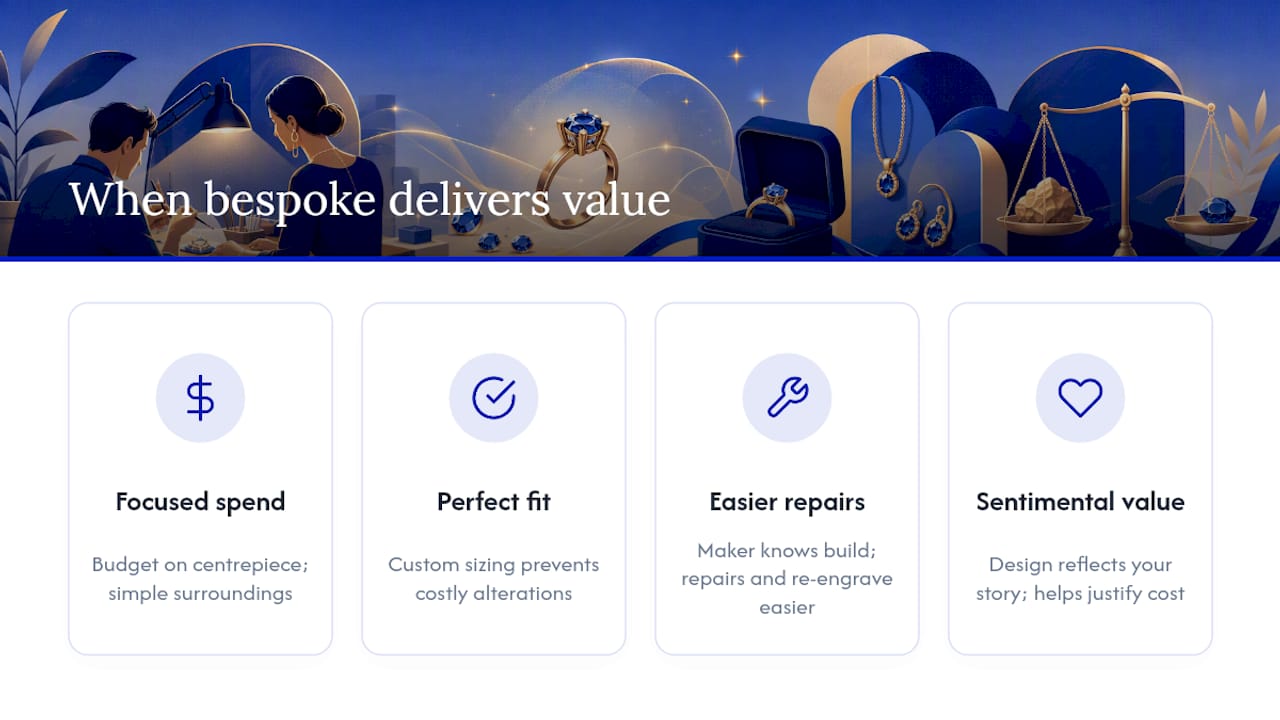 When does bespoke actually deliver better value? — overview diagram