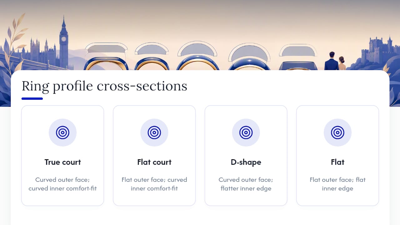 Comparison of four wedding ring profiles