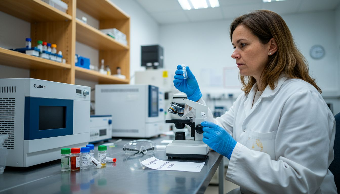 Im Labor wird die Qualität von E-Liquid sorgfältig von einer Fachkraft überprüft.