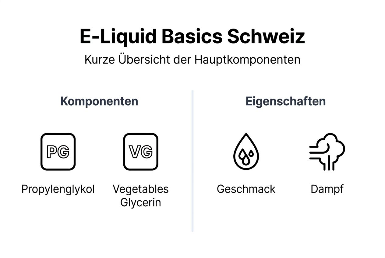 Infografik: Die wichtigsten Inhaltsstoffe von E-Liquids für Dampfer